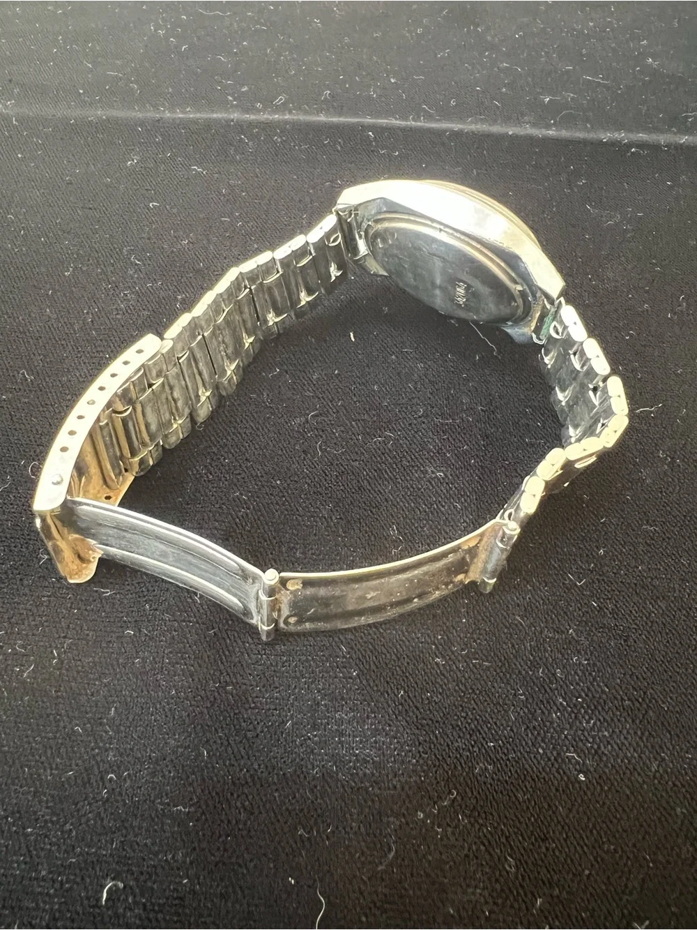 Seconda Silver-Tone vintage Men's Day-Date Wristwatch